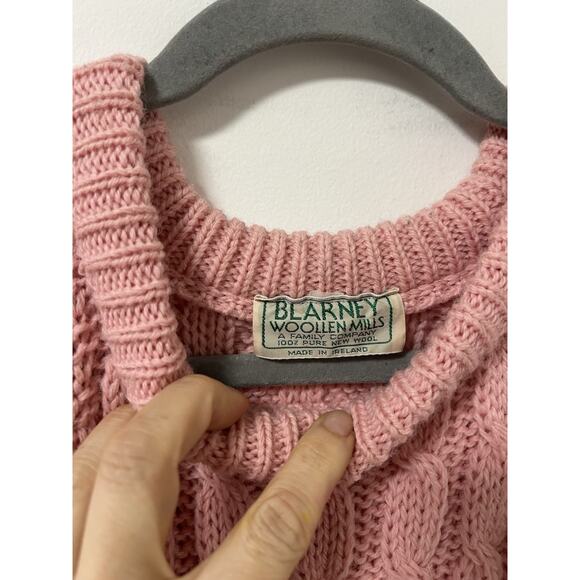 BLARNEY WOOLLEN MILLS - 100% Merino Wool Cable Knit Fisherman Womens Sweater M/L - Picture 2 of 8